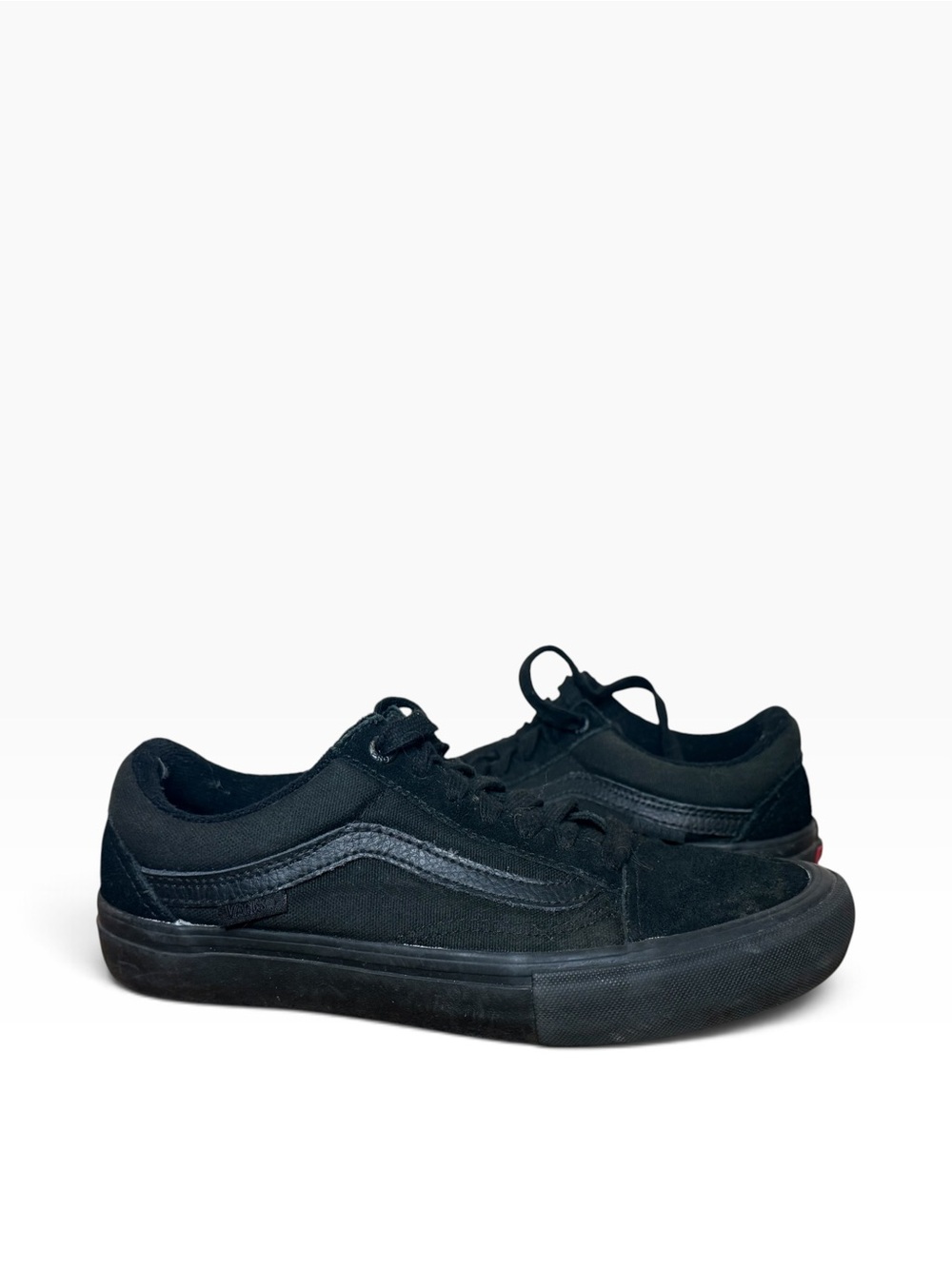 Vans Black Suede Nubuck Leather Canvas Low Tops Unisex